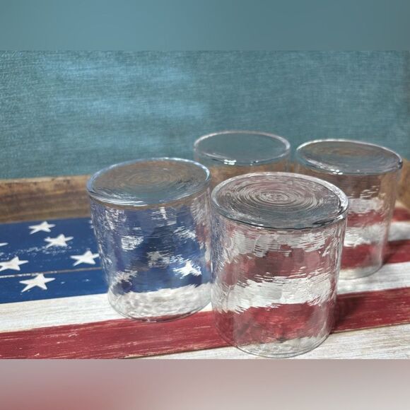 NEW Asoke Living Aravalli Clear Tumblers NIB Set of 4 Handmade Glass M - Picture 4 of 8